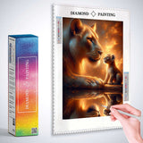 Mirror image, lioness and child — Diamond Painting Kit, product view 3