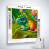 Baby dragon in a meadow — AB Diamond Painting Kit, product view 2