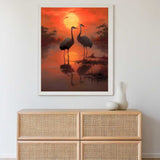 Cranes in the Evening Glow — Diamond Painting Kit, product view 2