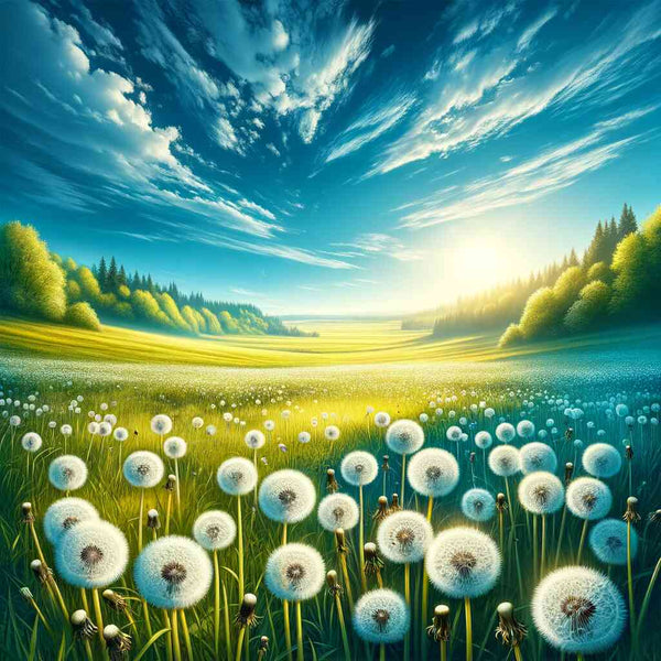 Sunrise over Dandelion Valley — Diamond Painting Kit design