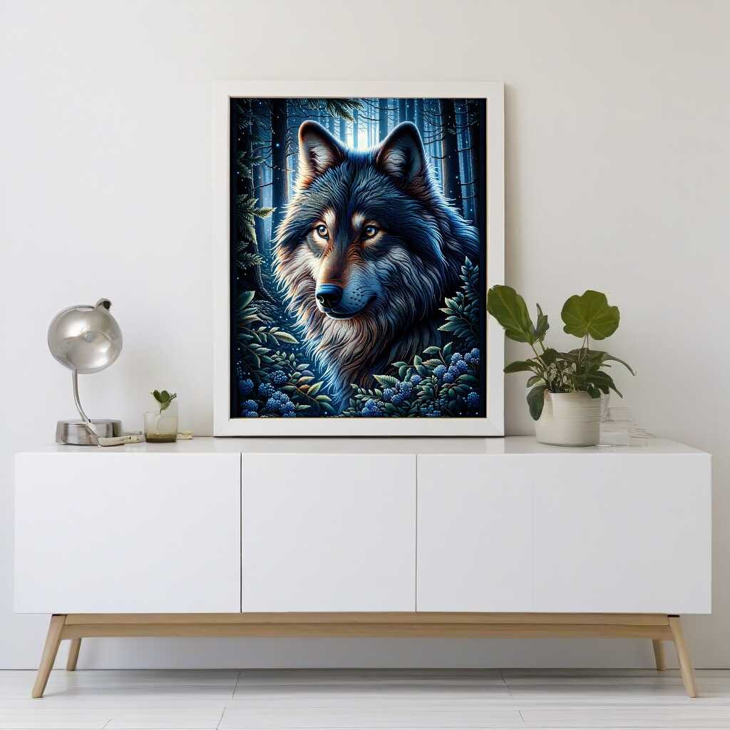 Color impression loving wolf — Diamond Painting Kit, product view 2