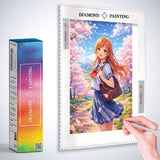 Anime Spring in the Cherry Blossoms — Diamond Painting Kit, product view 3
