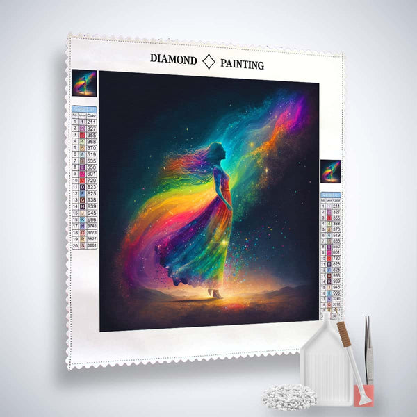 Woman Colorful Sideways — Diamond Painting Kit, product view 2