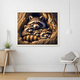 Raccoon Family — Diamond Painting Kit, product view 2