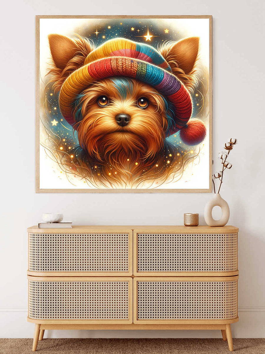 Yorkshire Terrier with hat — Diamond Painting Kit, product view 2