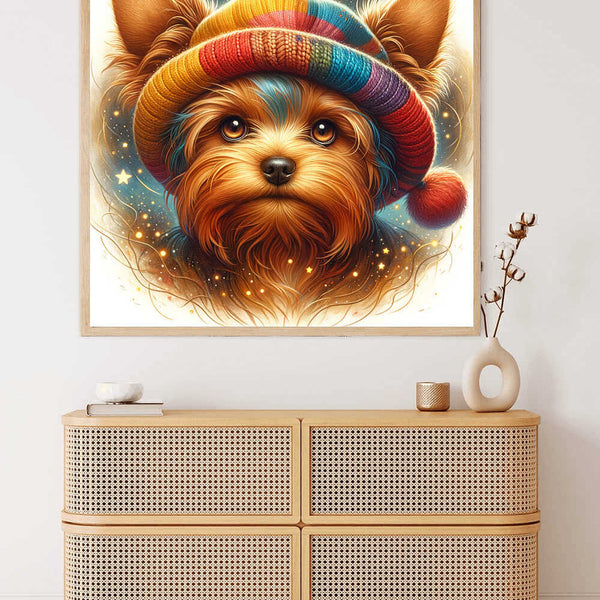 Yorkshire Terrier with hat — Diamond Painting Kit, product view 2