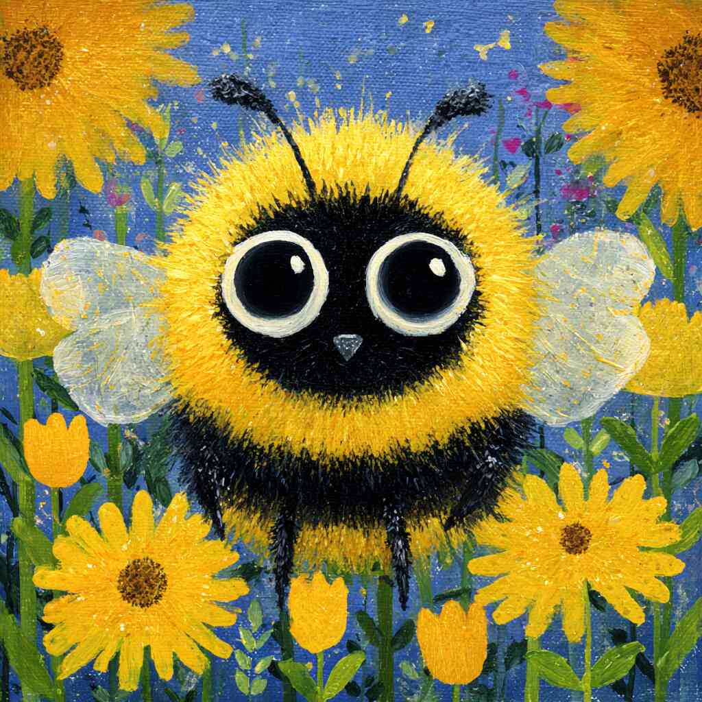 Little Bee in the Sunshine Garden — Diamond Painting Kit design