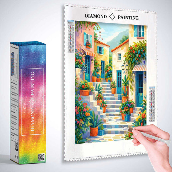 A Sun-Kissed Mediterranean Lane — Diamond Painting Kit, product view 2