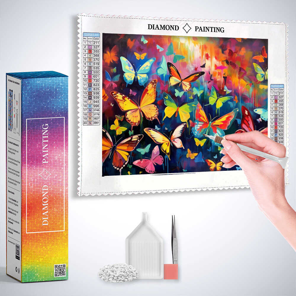A Symphony of Colorful Butterflies — Diamond Painting Kit, product view 3