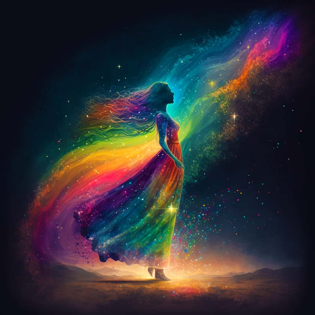 Woman Colorful Sideways — Diamond Painting Kit design