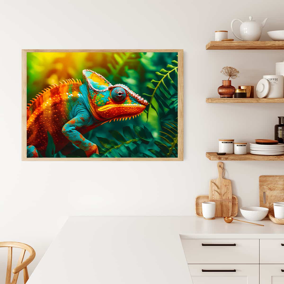 Chameleon in the rainforest — AB Diamond Painting Kit, product view 3