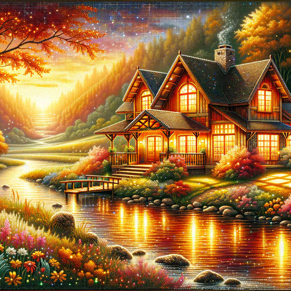 House in the Meadows — Diamond Painting Kit design