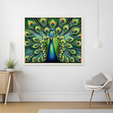 Peacock in Green and Blue — Diamond Painting Kit, product view 2