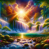 Cave with a Waterfall — Diamond Painting Kit design