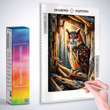 Owl surrounded by wood — Diamond Painting Kit, product view 3