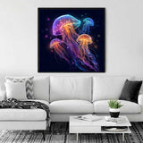 Glowing Jellyfish Dreams — Diamond Painting Kit, product view 2
