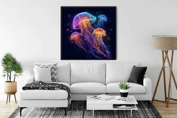 Glowing Jellyfish Dreams — Diamond Painting Kit, product view 2