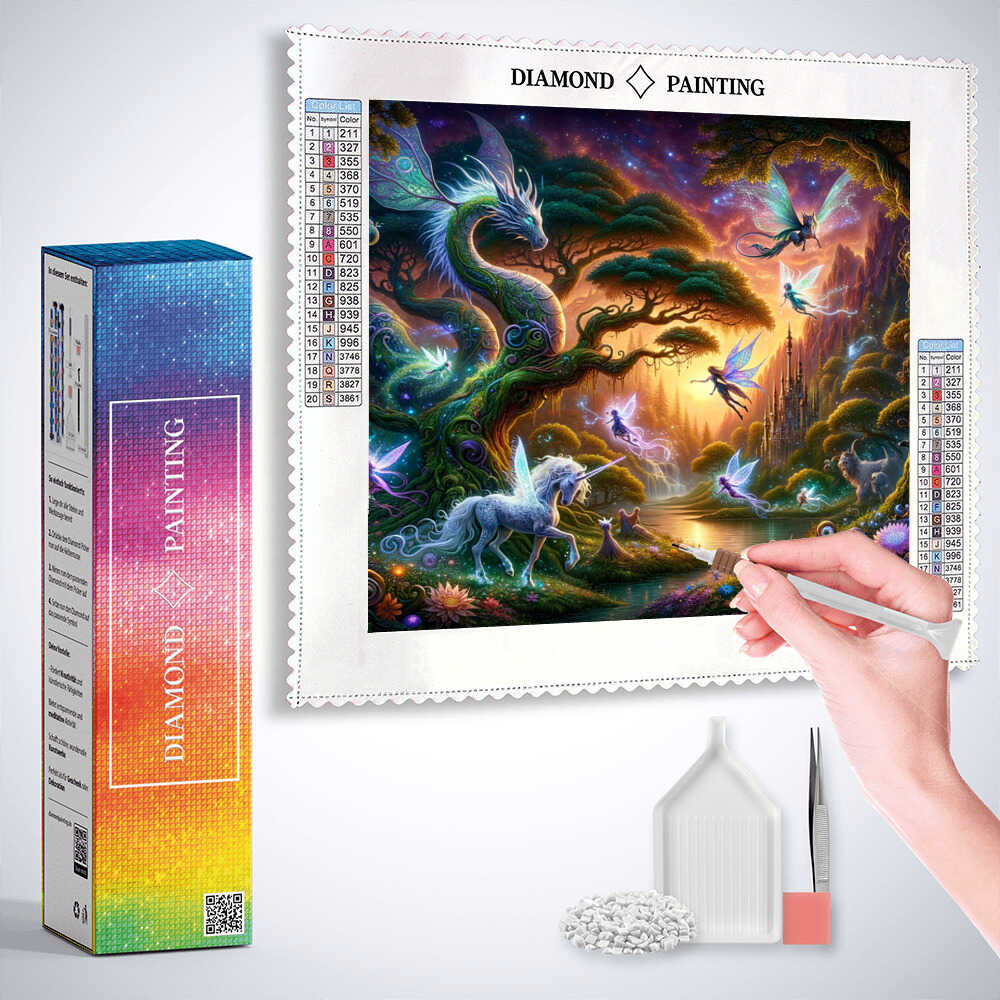 Whispering stars in the fairy forest — Diamond Painting Kit, product view 3