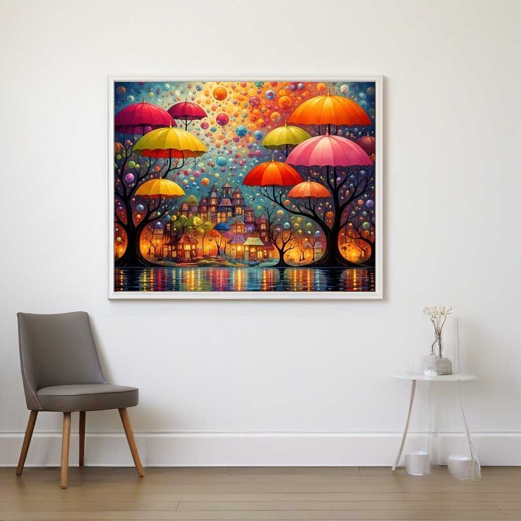 The City of Magical Umbrellas — Diamond Painting Kit, product view 2