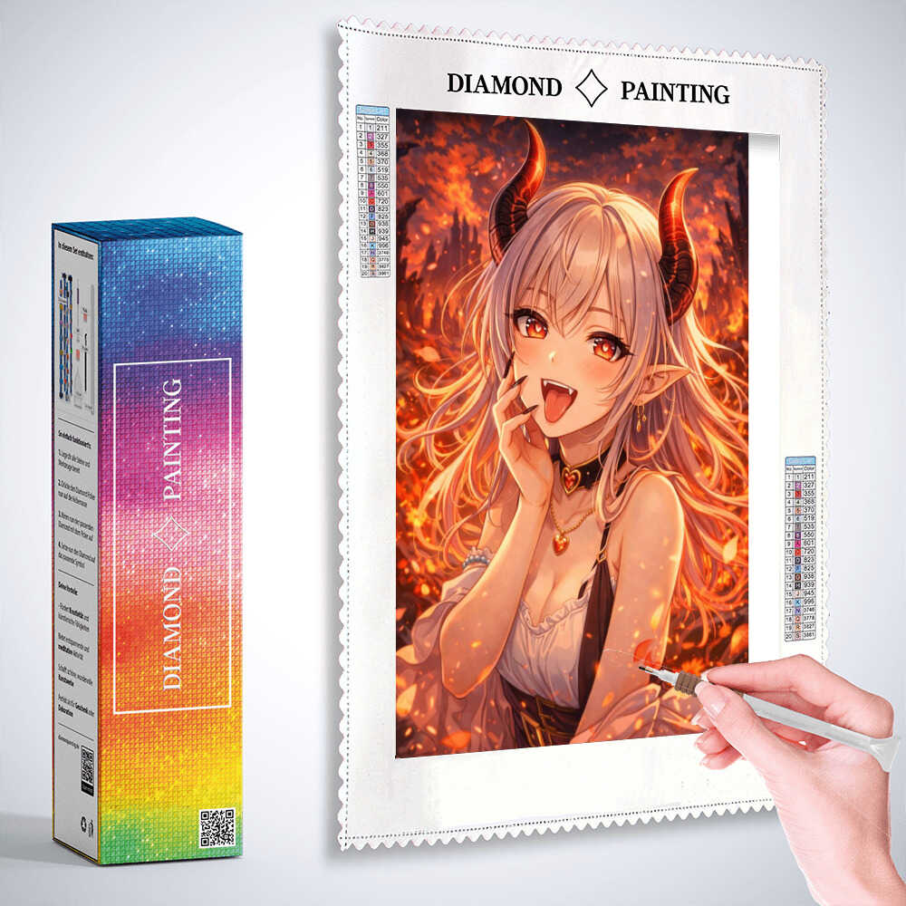 Flameheart Anime Fantasy — Diamond Painting Kit, product view 3