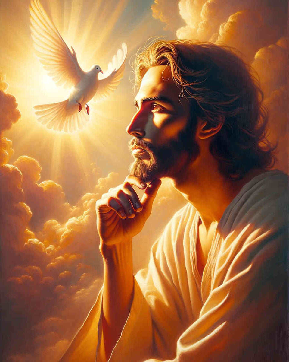 Jesus with dove — Diamond Painting Kit design