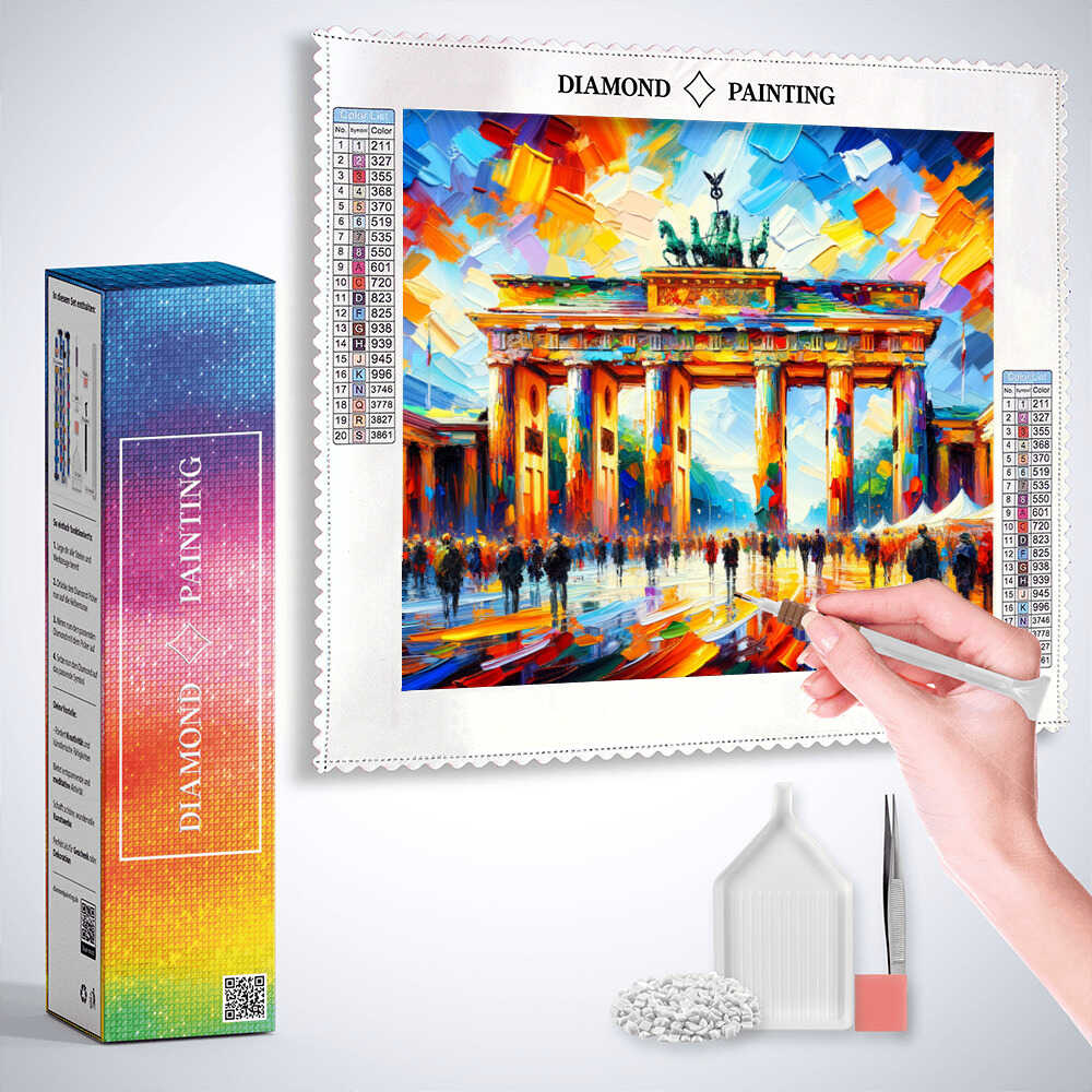 A riot of color at the Brandenburg Gate — Diamond Painting Kit, product view 3