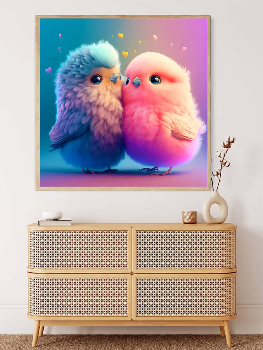 Bird love for two — AB Diamond Painting Kit, product view 3