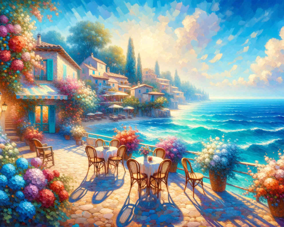The Seaside Terrace — Diamond Painting Kit design