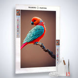 Colorful bird on branch 2 — AB Diamond Painting Kit, product view 2