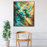 Abstract flowers turquoise — Diamond Painting Kit, product view 2