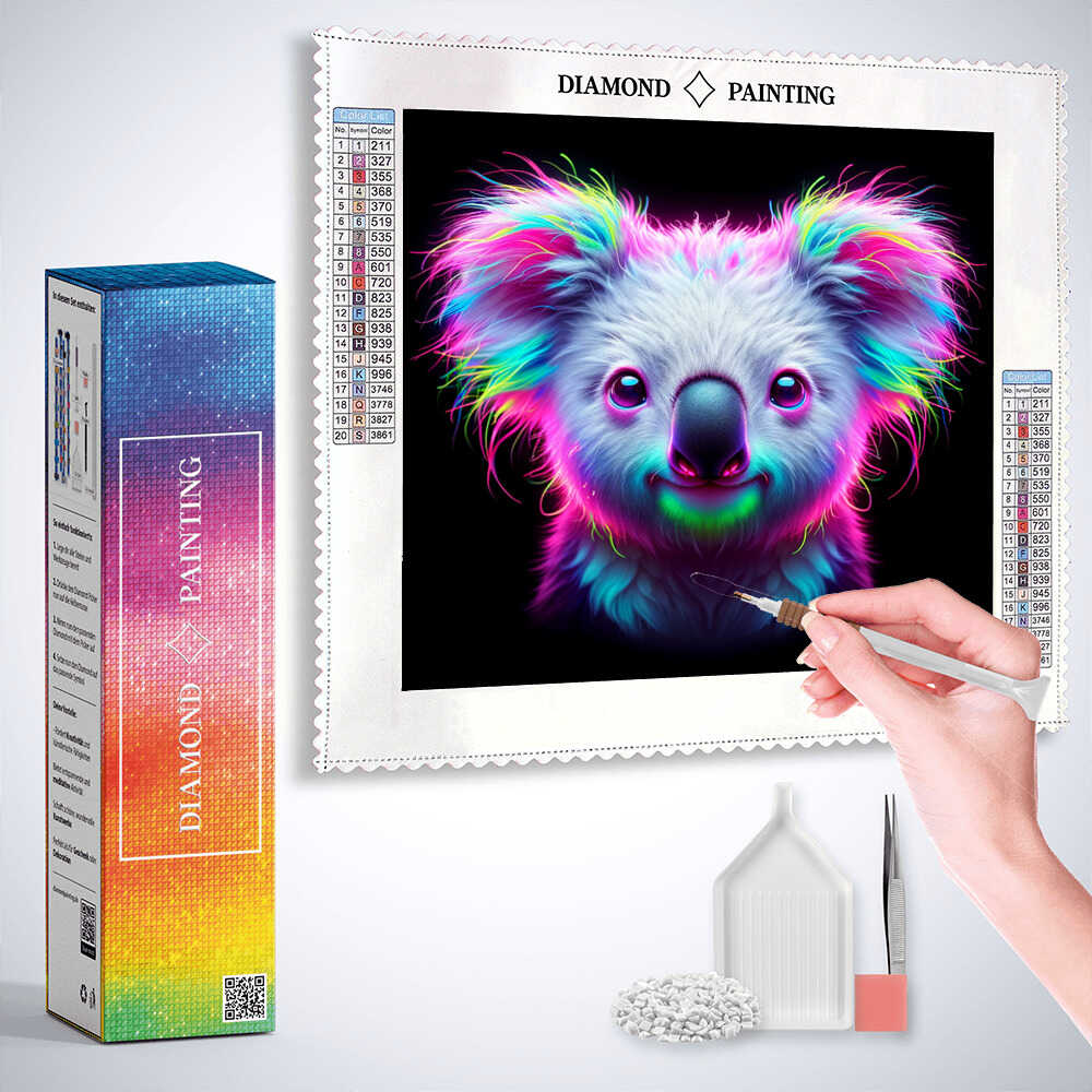 The Koala's Colorful Dream — Diamond Painting Kit, product view 3