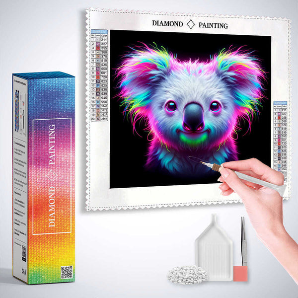 The Koala's Colorful Dream — Diamond Painting Kit, product view 3