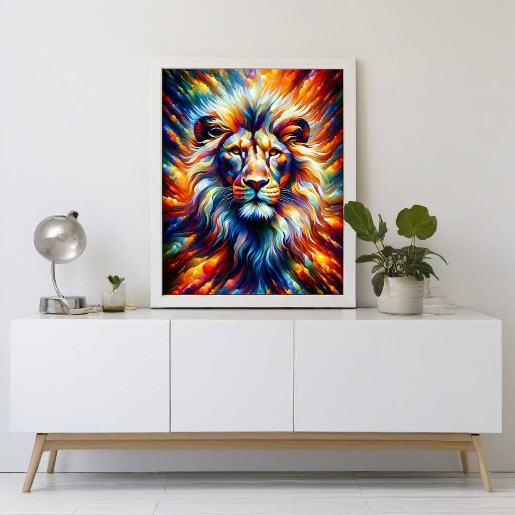 Lion in colorful — Diamond Painting Kit, product view 2