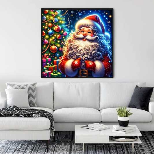 Merry Christmas Santa Claus with tree — Diamond Painting Kit, product view 2