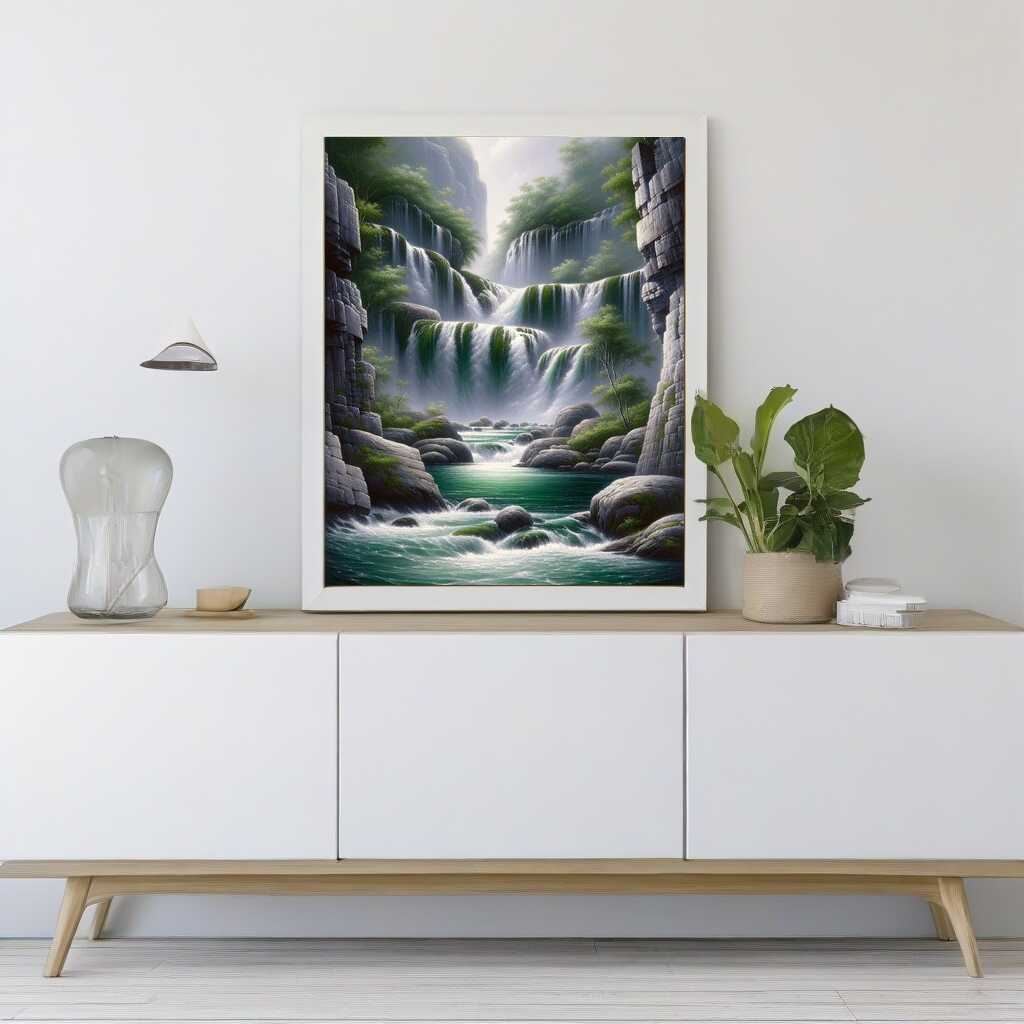 Waterfall Rocks — Diamond Painting Kit, product view 2