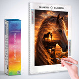 Horse at Golden Sunset — Diamond Painting Kit, product view 3