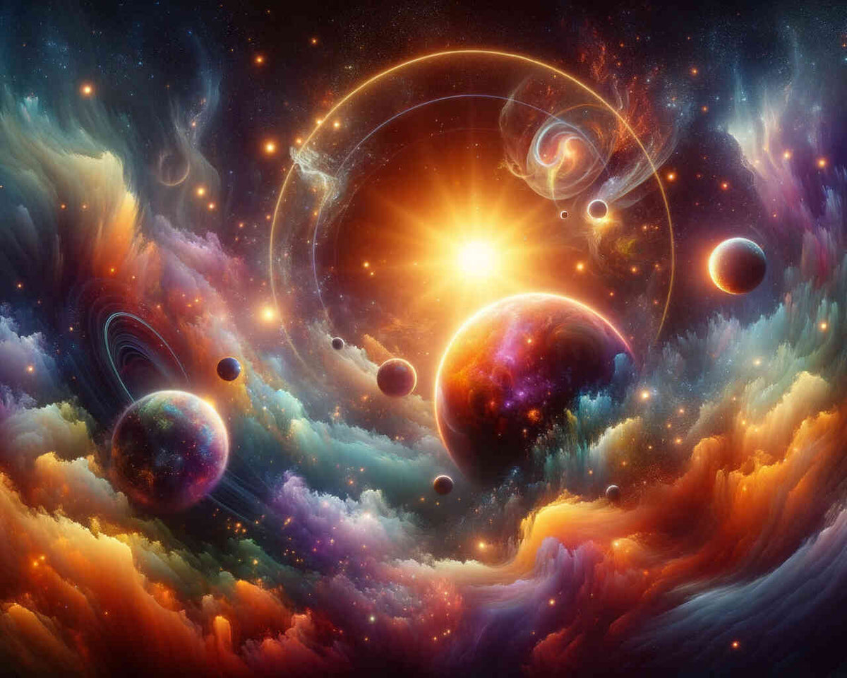 Planets around the Sun — Diamond Painting Kit design