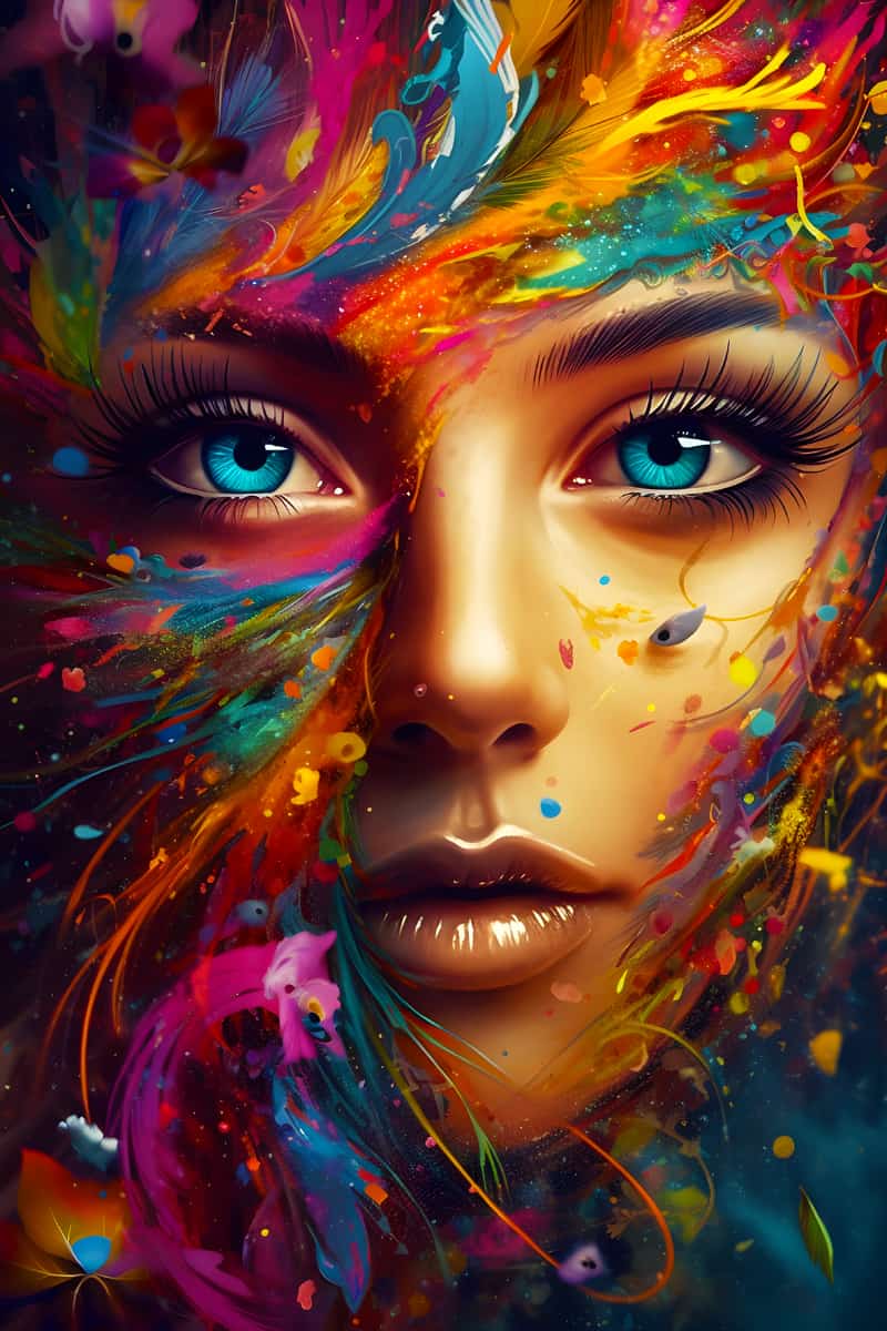 Colorful Woman — AB Diamond Painting Kit design