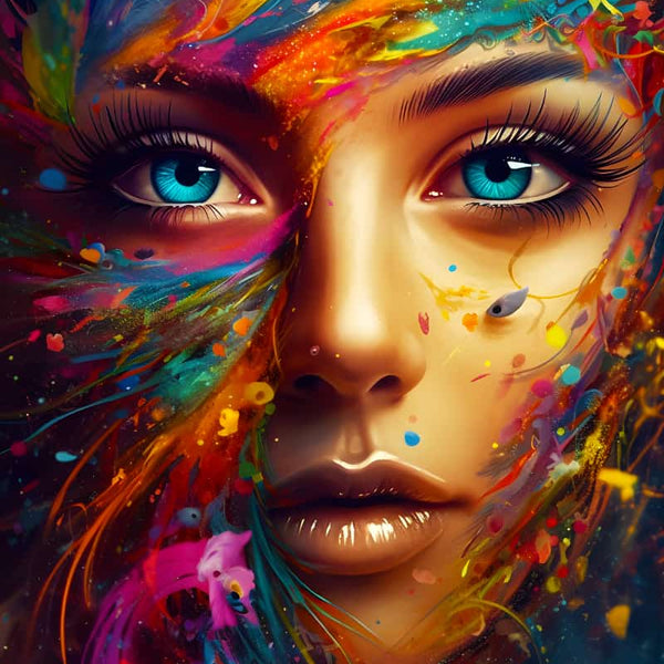 Colorful Woman — AB Diamond Painting Kit design