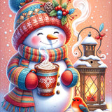 Snowman with cocoa — Diamond Painting Kit design
