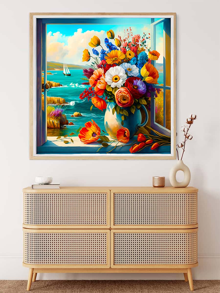 Flower arrangement by the sea — Diamond Painting Kit, product view 3
