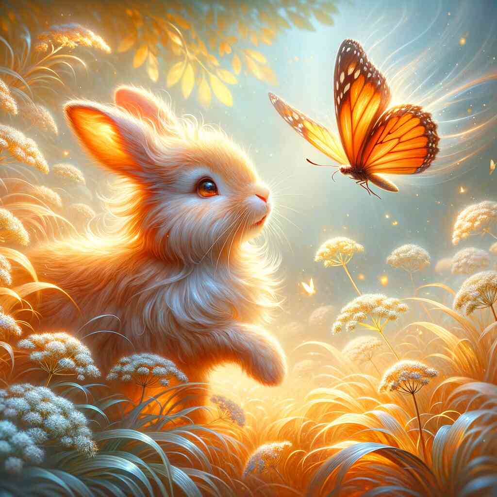 Rabbit with butterfly — Diamond Painting Kit design