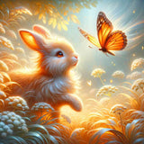 Rabbit with butterfly — Diamond Painting Kit design