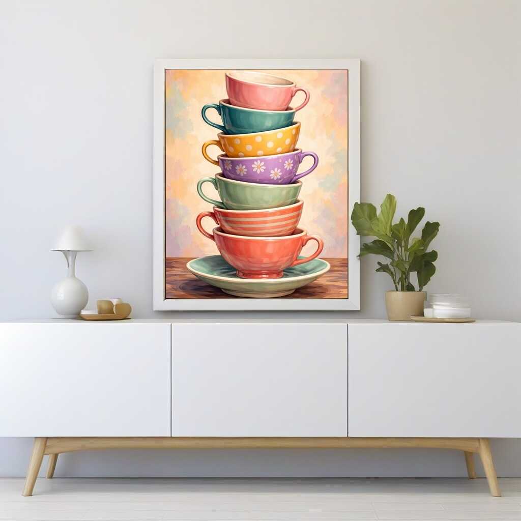 The Teacup Tower — Diamond Painting Kit, product view 2