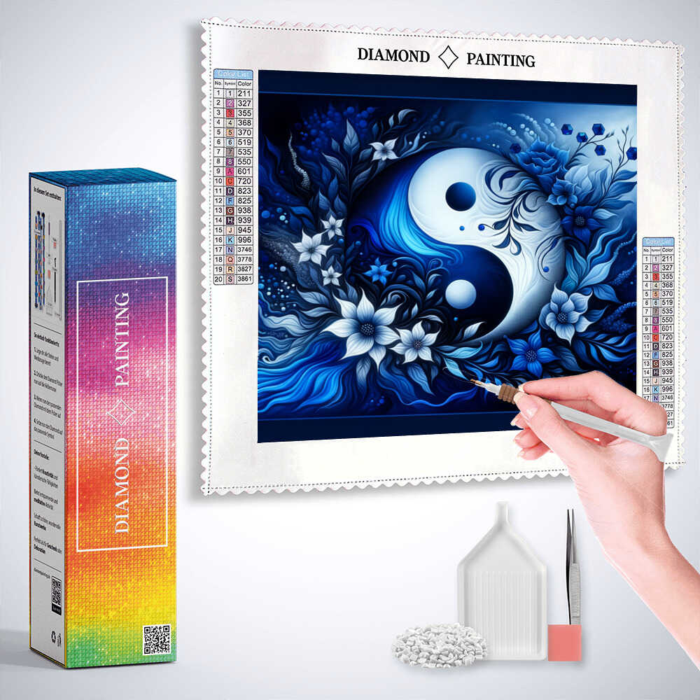 Yin and Yang Flower — Diamond Painting Kit, product view 3