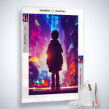 Boy looking at city — Diamond Painting Kit, product view 2