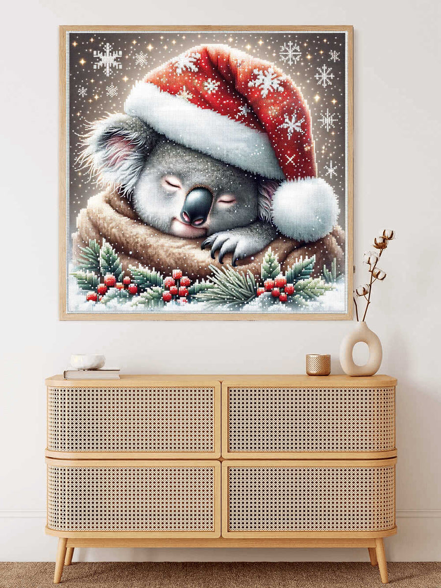 Koala with Christmas hat — Diamond Painting Kit, product view 2