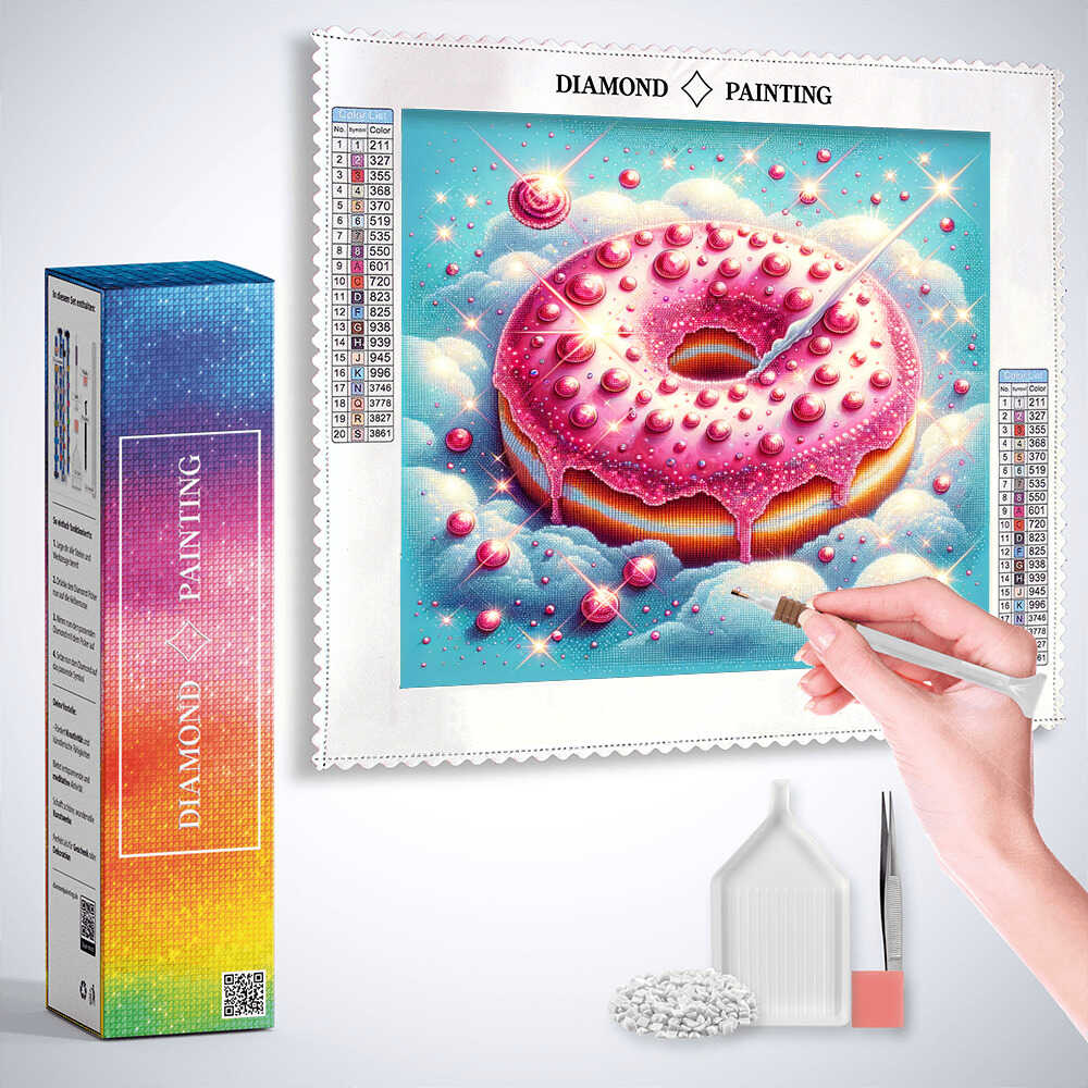 Pink Donut — Diamond Painting Kit, product view 3