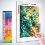Abstract flowers turquoise — Diamond Painting Kit, product view 3