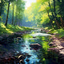 Forest Whispers in Morning Light — Diamond Painting Kit design